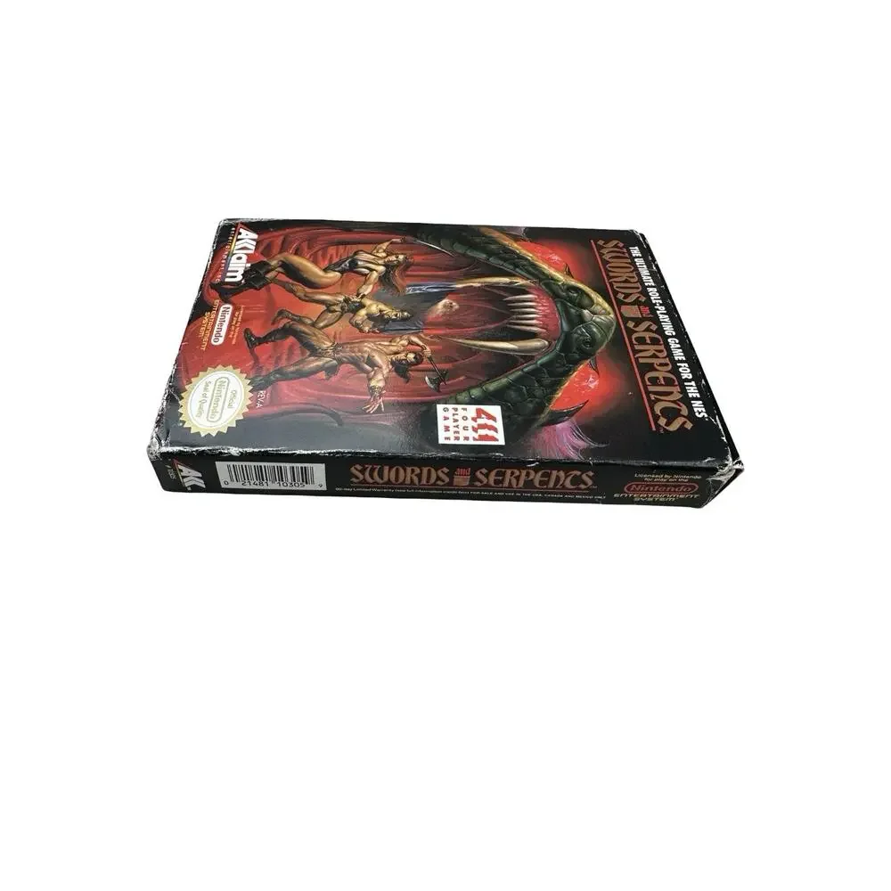 Swords and Serpents (Nintendo NES, 1990) Complete CIB Box Manual Poster Tested
